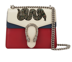 Embellished Snake Mini Dionysus, Leather, White/Red/Navy, MII, 2*